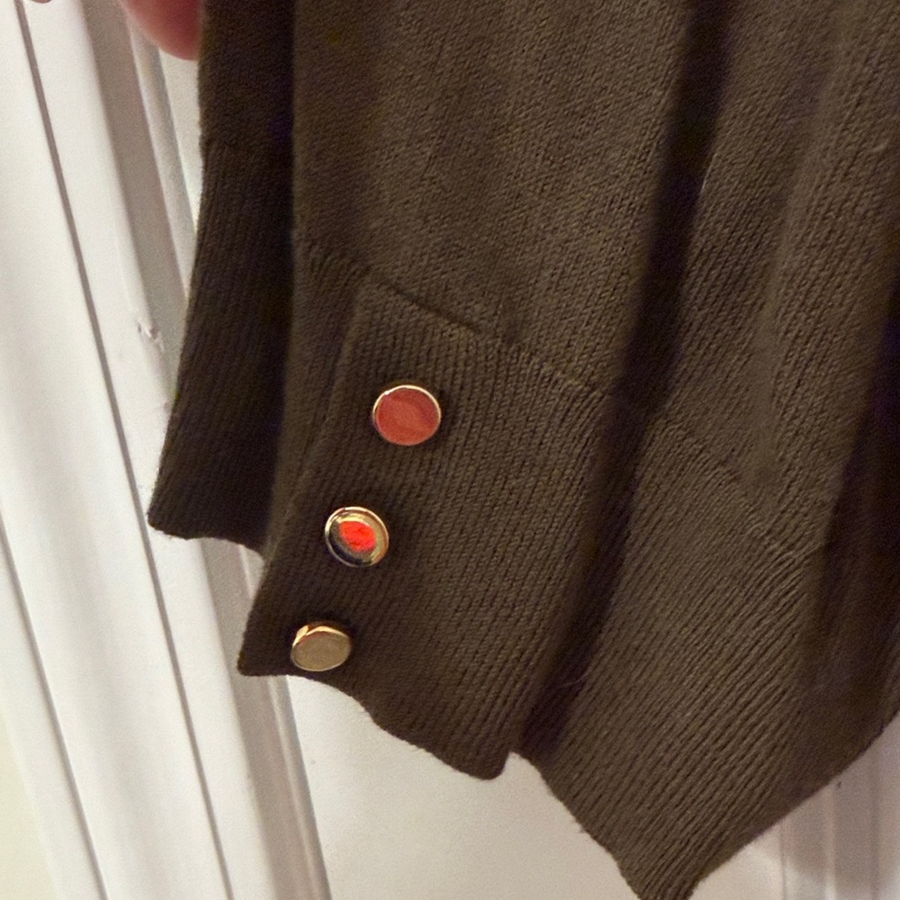 Ann Taylor Short Sleeve Sweater Top Olive Green XXL - Picture 3 of 6
